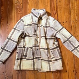Maurice’s teddy bear plaid jacket